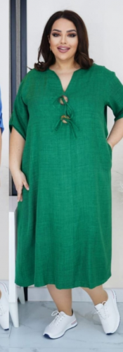 Платье "Адди" зеленый (2537 ) размер +6 (Киргизия, разные фабрики) — размеры 58